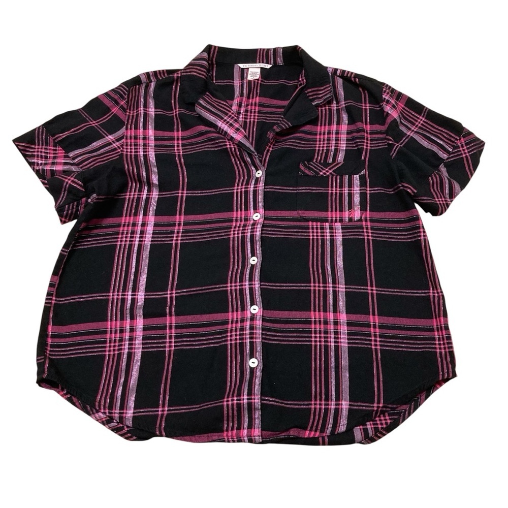 3/$20 Victoria’s Secret Pink Plaid Pajama Top Women’s Medium Comfy Loungewear